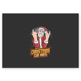 Поздравительная открытка с принтом Christmas Club Party в Курске, 100% бумага | плотность бумаги 280 г/м2, матовая, на обратной стороне линовка и место для марки
 | christmas | merry christmas | дед мороз | ёлка | зима | мороз | новый год | подарок | праздник | рождество | с новым годом | санта клаус | снегурочка | снежинки