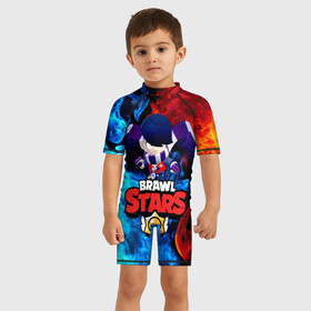 Детский купальный костюм 3D с принтом Brawl Stars Эдгар в Курске, Полиэстер 85%, Спандекс 15% | застежка на молнии на спине | brawl | brawl stars | edgar | stars | бравл старс | брол старс | игра | мобильная игра | мобильные игры | эдгар