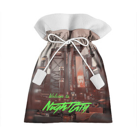 Подарочный 3D мешок с принтом Welcome to Night City в Курске, 100% полиэстер | Размер: 29*39 см | ceberpunk | city | night | welcome | киберпанк