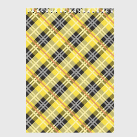 Скетчбук с принтом Ultimate Tartan в Курске, 100% бумага
 | 48 листов, плотность листов — 100 г/м2, плотность картонной обложки — 250 г/м2. Листы скреплены сверху удобной пружинной спиралью | Тематика изображения на принте: 2021 | pantone | клетка | орнамент | тартан | узор | цвет года | шотландка