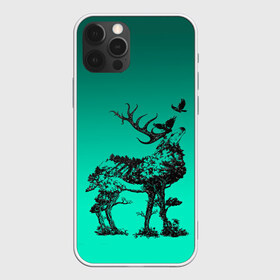 Чехол для iPhone 12 Pro Max с принтом олень из лесных символов в Курске, Силикон |  | ворон | градиент | деревья | животное | зверь | лес | лось | олень | природа | рога | сила | силуэт | символы | эко | экология