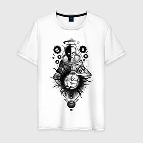 Мужская футболка хлопок с принтом Демиург в Курске, 100% хлопок | прямой крой, круглый вырез горловины, длина до линии бедер, слегка спущенное плечо. | демиург | деятель | создатель | творец