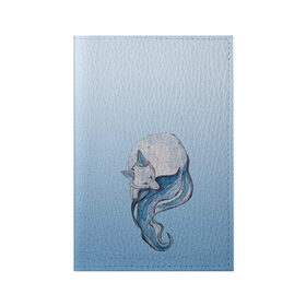 Обложка для паспорта матовая кожа с принтом внутренний зимний лис в Курске, натуральная матовая кожа | размер 19,3 х 13,7 см; прозрачные пластиковые крепления | Тематика изображения на принте: 