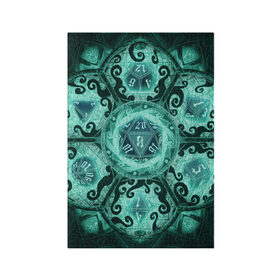 Обложка для паспорта матовая кожа с принтом DnD Dices - Lovecraft в Курске, натуральная матовая кожа | размер 19,3 х 13,7 см; прозрачные пластиковые крепления | dices | dnd | dungeons dragons | lovecraft | днд | игра | кубик | лавкрафт