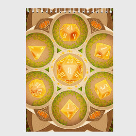 Скетчбук с принтом DnD Dices - Pumpkin в Курске, 100% бумага
 | 48 листов, плотность листов — 100 г/м2, плотность картонной обложки — 250 г/м2. Листы скреплены сверху удобной пружинной спиралью | dices | dnd | dungeons dragons | pumpkin | днд | игра | кубик | тыква