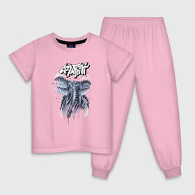 Детская пижама хлопок с принтом Граффити (слон) в Курске, 100% хлопок |  брюки и футболка прямого кроя, без карманов, на брюках мягкая резинка на поясе и по низу штанин
 | 