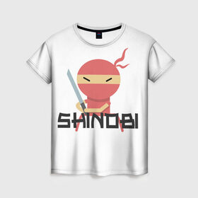 Женская футболка 3D с принтом Шиноби в Курске, 100% полиэфир ( синтетическое хлопкоподобное полотно) | прямой крой, круглый вырез горловины, длина до линии бедер | воин | зеленый мини ниндзя | катана | маска | маскировка | ниндзюцу | стикмен | япония