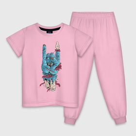 Детская пижама хлопок с принтом Zombie hand в Курске, 100% хлопок |  брюки и футболка прямого кроя, без карманов, на брюках мягкая резинка на поясе и по низу штанин
 | 