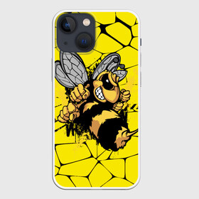 Чехол для iPhone 13 mini с принтом Дикая пчела в Курске,  |  | дикая пчела | жало | мед | насекомые | опасность | соты | текстура | шершень