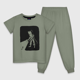 Детская пижама хлопок с принтом little nightmares в Курске, 100% хлопок |  брюки и футболка прямого кроя, без карманов, на брюках мягкая резинка на поясе и по низу штанин
 | пакет | персонаж | фонарь