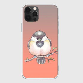 Чехол для iPhone 12 Pro Max с принтом акварельная птица на ветке в Курске, Силикон |  | Тематика изображения на принте: 