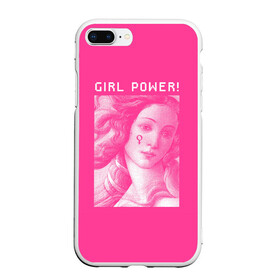 Чехол для iPhone 7Plus/8 Plus матовый с принтом Girl Power! в Курске, Силикон | Область печати: задняя сторона чехла, без боковых панелей | Тематика изображения на принте: fem | trend | venus | венера | давид | картина | леонардо да винчи | мона лиза | тренд