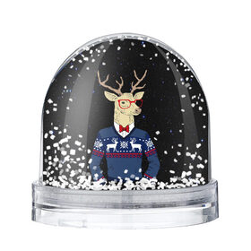 Снежный шар с принтом Hipster Deer в Курске, Пластик | Изображение внутри шара печатается на глянцевой фотобумаге с двух сторон | 