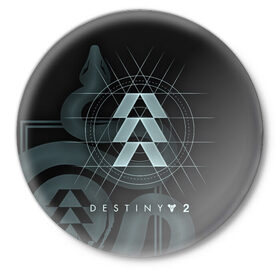Значок с принтом DESTINY, HUNTER в Курске,  металл | круглая форма, металлическая застежка в виде булавки | beyond light | destiny | destiny 2 | hunter | дестини | игры | охотник