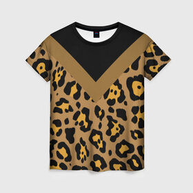 Женская футболка 3D с принтом Дикий принт в Курске, 100% полиэфир ( синтетическое хлопкоподобное полотно) | прямой крой, круглый вырез горловины, длина до линии бедер | большие кошки | дикая кошка | дикий | дикий кот | леопард | пятнистый | хищные коты | хищный