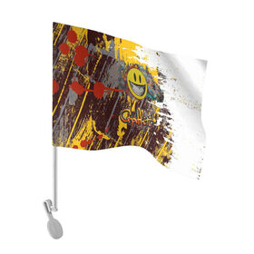 Флаг для автомобиля с принтом Граффити(смайлик) в Курске, 100% полиэстер | Размер: 30*21 см | hip hop | высказывание | граффити | детская | идея | манера | мемы | монстры | разные | рисунок | символ | смайлик
