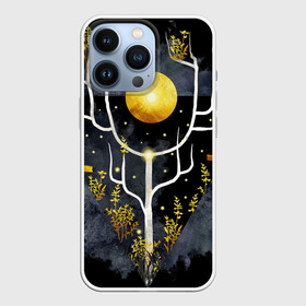 Чехол для iPhone 13 Pro с принтом графит и золото: дерево жизни в Курске,  |  | абстрактный | весна | ветви | дерево  свет | жизнь | звёзды | золотото | ночь | процветание | растения | расцвет | рост | символ | солнце | стилизация | стиль | треугольник | этно