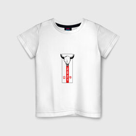 Детская футболка хлопок с принтом Бык - 2021 в Курске, 100% хлопок | круглый вырез горловины, полуприлегающий силуэт, длина до линии бедер | 