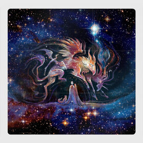 Магнитный плакат 3Х3 с принтом Дивные звери в Курске, Полимерный материал с магнитным слоем | 9 деталей размером 9*9 см | волшебство | грифон | единорог | звёзды | колыбельная | космос | кот | любовь | мечты | ночь | пара | сказка | сон