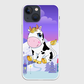 Чехол для iPhone 13 mini с принтом Милый бык в Курске,  |  | 2021 | 7 января | bull | newyear | santa | бык | быки | бычок | год быка | дед мороз | корова | новогодние каникулы | новогодние праздники | новый 2021 | новый год | новый год 2021 | рождество | сани | санта | санта клаус