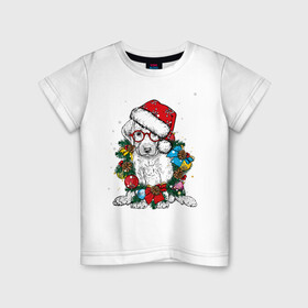 Детская футболка хлопок с принтом ЛабриСанта в Курске, 100% хлопок | круглый вырез горловины, полуприлегающий силуэт, длина до линии бедер | new year | арт | графика | дед мороз | зима | новый год | рождество | санта