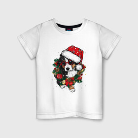 Детская футболка хлопок с принтом Милах в Курске, 100% хлопок | круглый вырез горловины, полуприлегающий силуэт, длина до линии бедер | new year | арт | графика | дед мороз | зима | новый год | рождество | санта