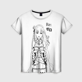 Женская футболка 3D с принтом Re:Zero в Курске, 100% полиэфир ( синтетическое хлопкоподобное полотно) | прямой крой, круглый вырез горловины, длина до линии бедер | anime girl | anime heroes | emilia | girl | kawaii | ram | re zero | re:zero | rem | девочка | девушка | жизнь с нуля в альтернативном мире | кавайный | логотипы аниме | персонажи аниме | рам | ре зеро | рем | эмилия