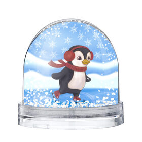Снежный шар с принтом Пингвинчик на коньках в Курске, Пластик | Изображение внутри шара печатается на глянцевой фотобумаге с двух сторон | 2021 | зима | коньки | лёд | милый | новый год | пингвин | снег | снежинки | фигурное катание