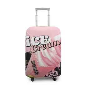 Чехол для чемодана 3D с принтом BLACKPINK ICE CREAM в Курске, 86% полиэфир, 14% спандекс | двустороннее нанесение принта, прорези для ручек и колес | black pink | blackpink | ice cream | k pop | блэкпинк | дженни | джису | к поп | лиса | розэ