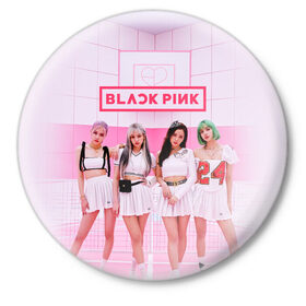Значок с принтом BLACKPINK в Курске,  металл | круглая форма, металлическая застежка в виде булавки | black pink | blackpink | k pop | блэкпинк | дженни | джису | к поп | лиса | розэ