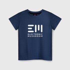 Детская футболка хлопок с принтом Электронный Гриб Белый в Курске, 100% хлопок | круглый вырез горловины, полуприлегающий силуэт, длина до линии бедер | casual | electronic mushroom | em | eshroomy