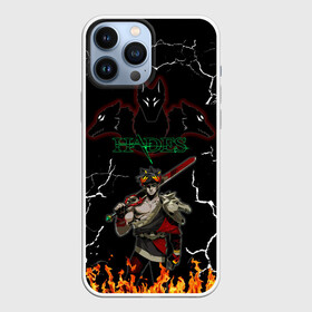 Чехол для iPhone 13 Pro Max с принтом Hades в Курске,  |  | cracks | dark | fire | game | game   hades | hades | hades print | hades t shirt | zagreus | zagreus print | загрей | игра | игра   hades | кофта hades | огонь | принт hades | принт загрей | темный | трехглавый цербер | трещины | футболка 