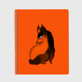 Тетрадь с принтом Мифическая Лиса в Курске, 100% бумага | 48 листов, плотность листов — 60 г/м2, плотность картонной обложки — 250 г/м2. Листы скреплены сбоку удобной пружинной спиралью. Уголки страниц и обложки скругленные. Цвет линий — светло-серый
 | Тематика изображения на принте: animals | fantasy | fox | orange | pokemon | животные | зверек | зверь | лес | лесной | лесные | лиса | лисенок | лисица | лисичка | мифические существа | мордочка | мультяшный | покемон | природа | рыжая | рыжий лис