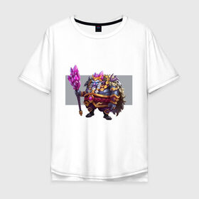 Мужская футболка хлопок Oversize с принтом TRDGARPG, король гномов, посох, камни в Курске, 100% хлопок | свободный крой, круглый ворот, “спинка” длиннее передней части | Тематика изображения на принте: 