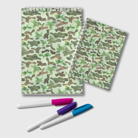 Блокнот с принтом Весенний камуфляж в Курске, 100% бумага | 48 листов, плотность листов — 60 г/м2, плотность картонной обложки — 250 г/м2. Листы скреплены удобной пружинной спиралью. Цвет линий — светло-серый
 | 23 февраля | армия | военная | зелень | камуфляж | листья | маскировка | паттерн | солдат | текстуры