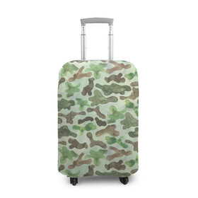 Чехол для чемодана 3D с принтом Весенний камуфляж в Курске, 86% полиэфир, 14% спандекс | двустороннее нанесение принта, прорези для ручек и колес | 23 февраля | армия | военная | зелень | камуфляж | листья | маскировка | паттерн | солдат | текстуры