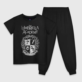 Детская пижама хлопок с принтом Академия Амбрелла в Курске, 100% хлопок |  брюки и футболка прямого кроя, без карманов, на брюках мягкая резинка на поясе и по низу штанин
 | the umbrella academy | umbrella | академия амбрелла | амбрелла | герб | зонтик | комиксы