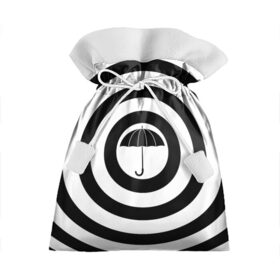 Подарочный 3D мешок с принтом Узор Академия Амбрелла в Курске, 100% полиэстер | Размер: 29*39 см | Тематика изображения на принте: академия | амбрелла | белый | зонт | полосы | узор | фильм | черный