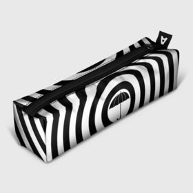 Пенал 3D с принтом Узор Академия Амбрелла в Курске, 100% полиэстер | плотная ткань, застежка на молнии | академия | амбрелла | белый | зонт | полосы | узор | фильм | черный