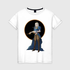 Женская футболка хлопок с принтом Темная колдунья в Курске, 100% хлопок | прямой крой, круглый вырез горловины, длина до линии бедер, слегка спущенное плечо | ведьма | девушка | колдунья | маг | магия | фэнтези