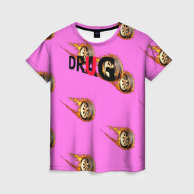 Женская футболка 3D с принтом DRAG RACE в Курске, 100% полиэфир ( синтетическое хлопкоподобное полотно) | прямой крой, круглый вырез горловины, длина до линии бедер | fashiom | fire | game | hip hop | rap | street style | top | игра | мода | надпись | огонь | рэп | топ | уличный стиль | хип хоп