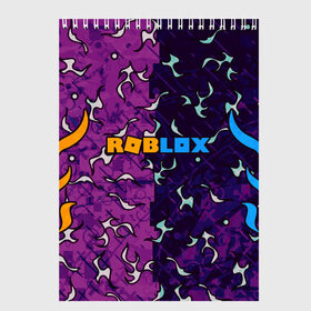 Скетчбук с принтом Roblox | Роблокс в Курске, 100% бумага
 | 48 листов, плотность листов — 100 г/м2, плотность картонной обложки — 250 г/м2. Листы скреплены сверху удобной пружинной спиралью | 2 цвета | game | roblox | абстракция | игра | огонь | пламя | роблокс