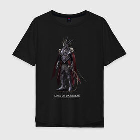 Мужская футболка хлопок Oversize с принтом Lord of darkness в Курске, 100% хлопок | свободный крой, круглый ворот, “спинка” длиннее передней части | 