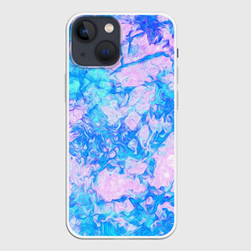 Чехол для iPhone 13 mini с принтом Нежные краски в Курске,  |  | abstract | blue | casual | casual style | pink | texture | абстрактный рисунок | абстракция | блики | брызги | вода | волны | градиент | краски | мазки | море | морская | пастельные цвета | повседневный | пятна красок