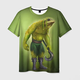 Мужская футболка 3D с принтом Bullywug в Курске, 100% полиэфир | прямой крой, круглый вырез горловины, длина до линии бедер | art | жаба | жабалюд | зеленый фон