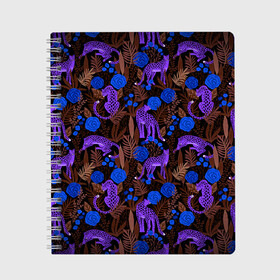 Тетрадь с принтом Purple Leopards в Курске, 100% бумага | 48 листов, плотность листов — 60 г/м2, плотность картонной обложки — 250 г/м2. Листы скреплены сбоку удобной пружинной спиралью. Уголки страниц и обложки скругленные. Цвет линий — светло-серый
 | 