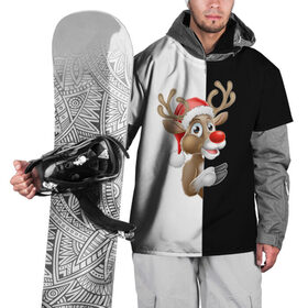 Накидка на куртку 3D с принтом Новогодний Олень в Курске, 100% полиэстер |  | christmas | merry christmas | santa claus | дед мороз | ёлка | новогодние олени | новый год | оленёнок бэмби | оленёнок рудольф | орнамент | с новым годом | санта клаус | свитер с оленями | снегурочка | снежинки | узоры