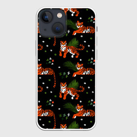 Чехол для iPhone 13 mini с принтом Tigers | Тигровый Паттерн в Курске,  |  | black | cat | chill | relax | tiger | белый | животные | кот | кошки | лев | леопарды | отдых | полосы | тигры | узор