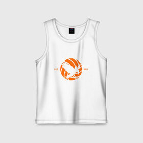 Детская майка хлопок с принтом KARASUNO HIGHSCHOOL VOLLEYBALL CLUB logotype в Курске,  |  | anime | haikyu | haikyuu | karasuno | аниме | волейбол | ворон | карасуно | манга | мяч | сёё хината