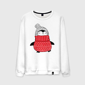 Мужской свитшот хлопок с принтом милый пингвин в свитере в Курске, 100% хлопок |  | 